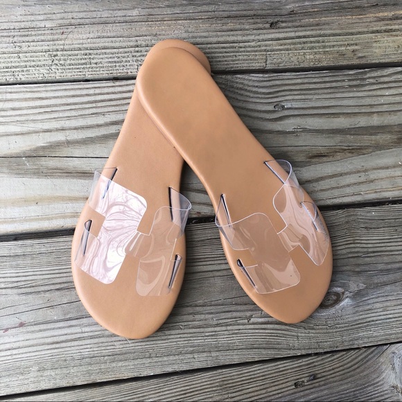 ***PRICE IS FIRM***Clear flat sandals/slides - Picture 2 of 3